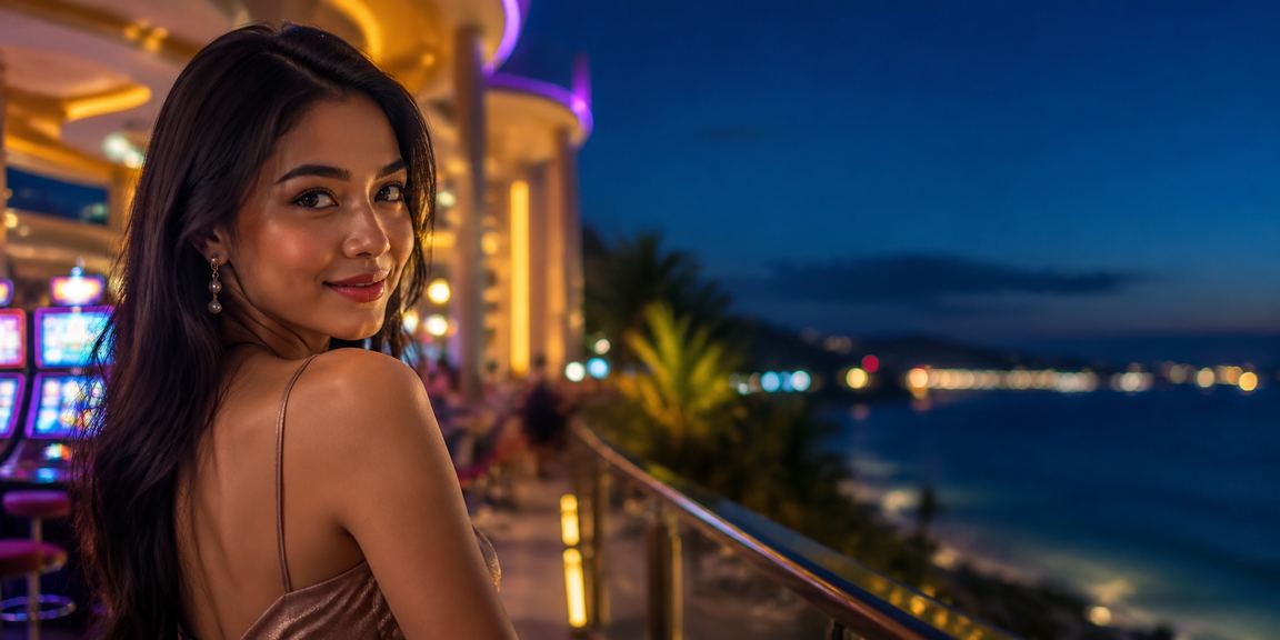 Suasana malam pasar hiburan casino yang ramai dan bersemangat